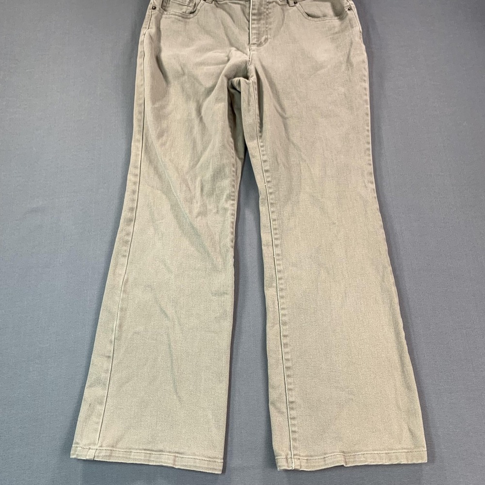 Liz Claiborne Jeans Womens 12 Beige Light Wash Mid Rise Bootcut Stretch 34x30 - Picture 3 of 15